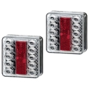 Preview: 2x LED Rückleuchten Rücklicht 4 Funktionen Bremslicht Blinker 12V Anhänger  klarglas
