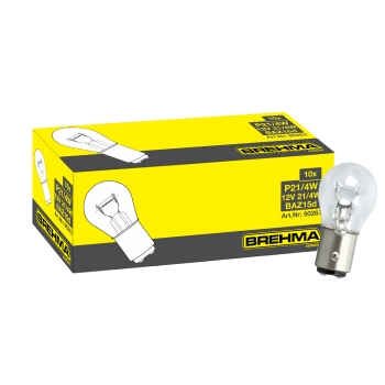 Auto-Lampen-Discount - H7 Lampen und mehr günstig kaufen - 10x BREHMA P21/4W  12V 21/4 Watt Kugellampe BAZ15D