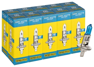 10x BREHMA H1 Cool White ultra CWU Halogen Auto Lampe 12V 55W