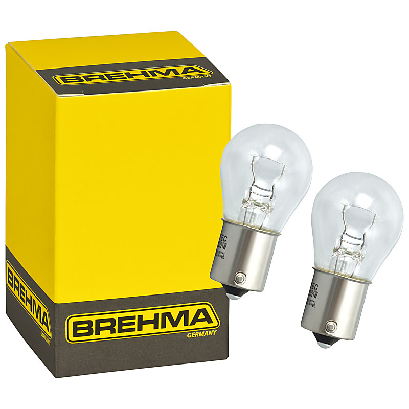 2er Set BREHMA P21W Kugellampe 12V 21W Ba15s