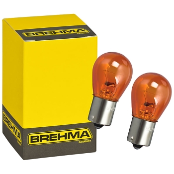 2er Set BREHMA PY21W Blinkerlampe orange Kugel Lampe BAU15s 21W 12V