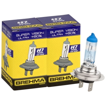 Duo Set BREHMA Super Vision Ultra H7 +80% Autolampe 12V 55W