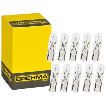 10x BREHMA T5 Glassockellampe W2x4.6d 12V 2,3W W2,3W mit E Prüfzeichen