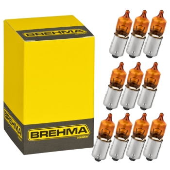 10x BREHMA HY6W BAZ9s Blinkerlampe E1 12V 6W