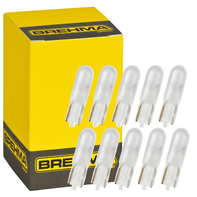 10x BREHMA T5 frosted matt Glas W2x4.6d 12V 1,2W W1,2W