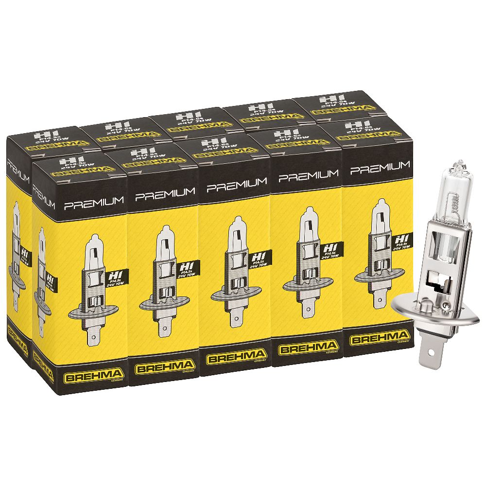 10x BREHMA Premium H1 24V 70W Halogen Glühlampe