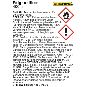 BREHMA Felgensilber Spraydose Autolack Felgenlack Sprühdose Lackspray 400ml