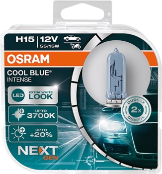 2x OSRAM Glühlampe H15 Cool Blue Intense NEXT GEN 12V 15/55W 64176CBN