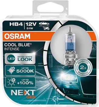 Duo Set OSRAM Glühlampe HB4 Cool Blue Intense NEXT GEN P22d 12V 51W 9006CBN