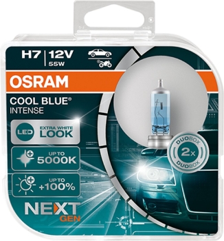 Duo Set OSRAM Glühlampe H7 Cool Blue Intense Next Gen PX26d 5000K 12V 55W 64210CBN