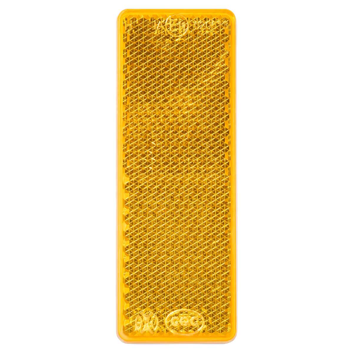 1x oranger Reflektor orange für Anhänger 85x31mm mit E-Prüfzeichen selbstklebend