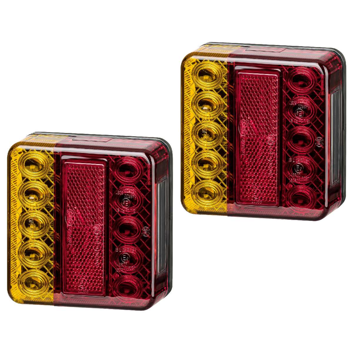 2x LED Rückleuchten 4 Funktionen Bremslicht Blinker 12V Anhänger Rot/Orange