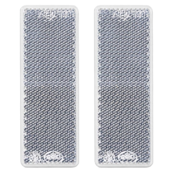 10x Weißer Reflektor weiss für Anhänger 85x31mm mit E-Prüfzeichen selbstklebend