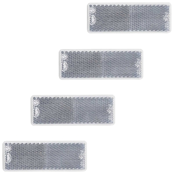 10x Weißer Reflektor weiss für Anhänger 85x31mm mit E-Prüfzeichen selbstklebend