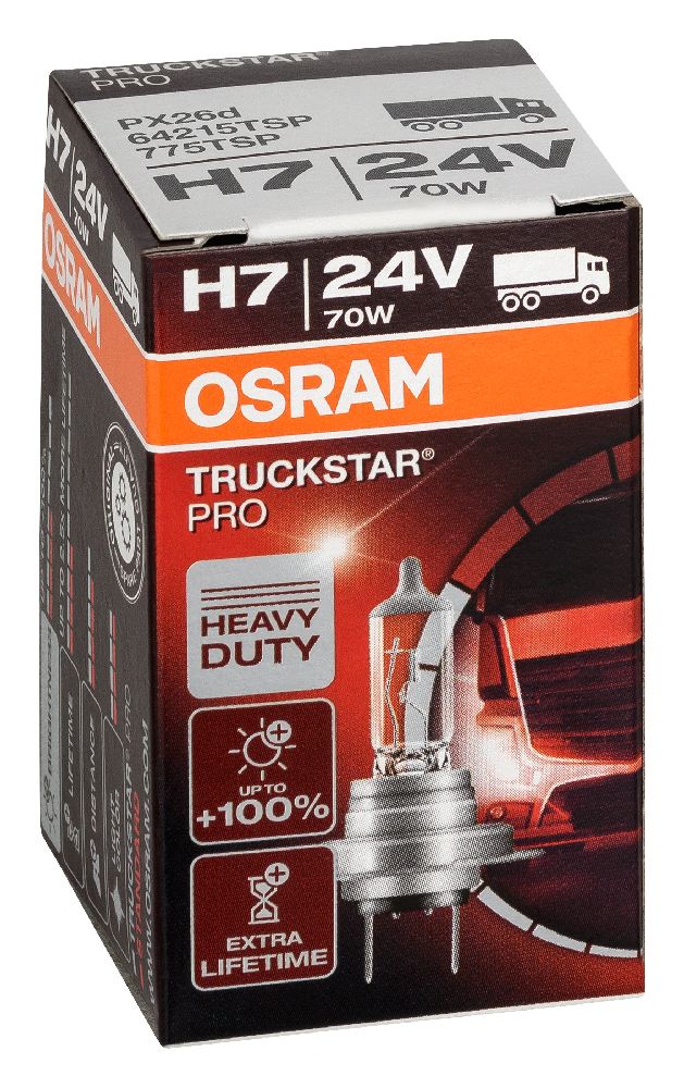 Auto-Lampen-Discount - H7 Lampen und mehr günstig kaufen - OSRAM Glühlampe  H7 Truckstar Pro +120% 24V 70W Heavy Duty LKW 64215TSP