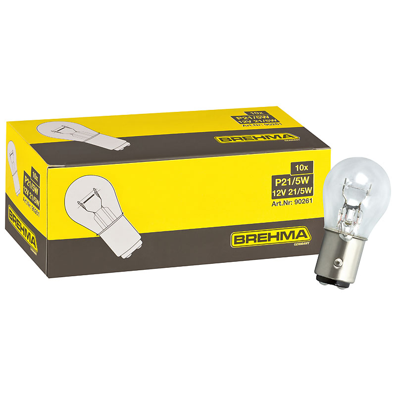 Auto-Lampen-Discount - H7 Lampen und mehr günstig kaufen - 10x BREHMA  P21/5W 12V 21/5W BAY15d Kugel Lampe