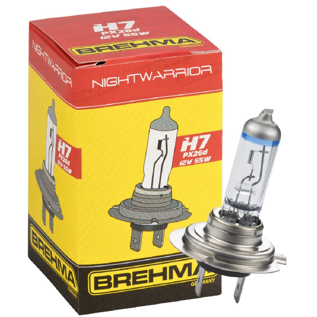 Auto-Lampen-Discount - H7 Lampen und mehr günstig kaufen - Duo Set BREHMA H7  12V 55W NightWarrior Lampe +120% mehr Licht