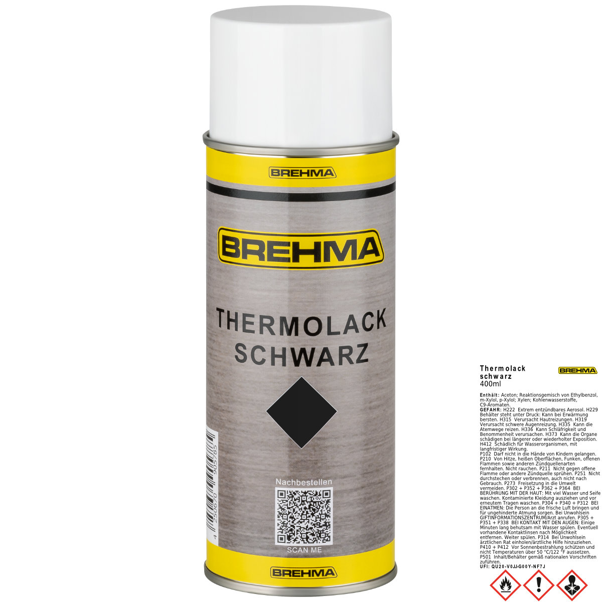 Auto-Lampen-Discount - H7 Lampen und mehr günstig kaufen - BREHMA  Thermolack schwarz 400ml bis 600° C hitzebeständig Schutz Lack abriebfest