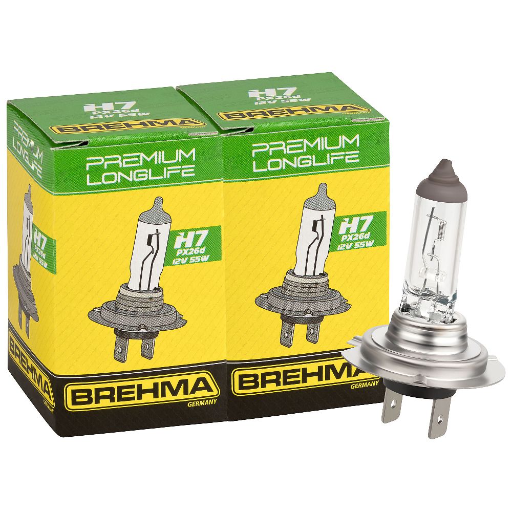 Auto-Lampen-Discount - H7 Lampen und mehr günstig kaufen - 2er Set Brehma H7  LONGLIFE LL Halogen 12V 55W PX26d
