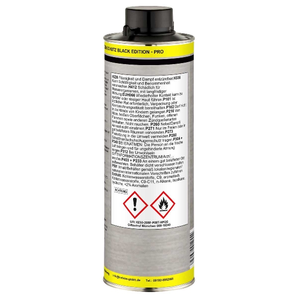 BREHMA Bitumen Unterbodenschutz Black Edition Pro Steinschlagschutz Spray schwarz 1l