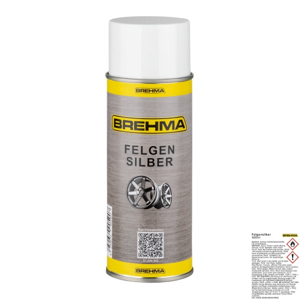 BREHMA Felgensilber Spraydose Autolack Felgenlack Sprühdose Lackspray 400ml