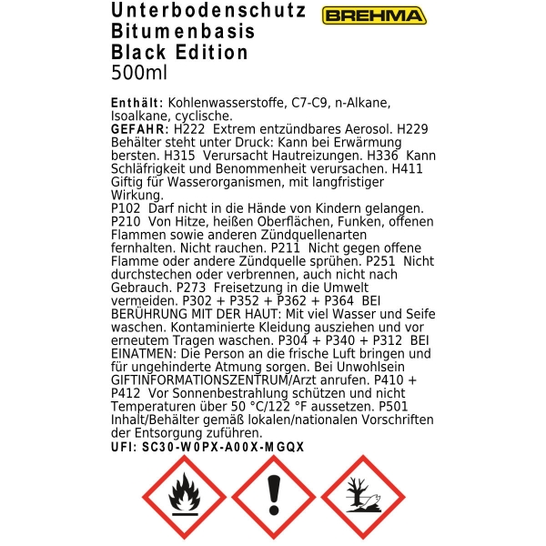 Auto-Lampen-Discount - H7 Lampen und mehr günstig kaufen - BREHMA Bitumen  Unterbodenschutz Black Edition 500ml Steinschlagschutz Spray schwarz