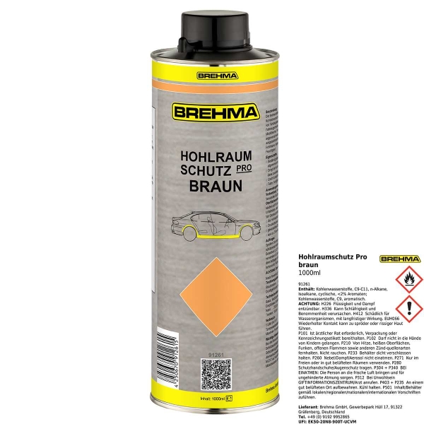 BREHMA Hohlraumschutz Pro braun Hohlraumversiegelung Wachs Hohlraumkonservierung 1L