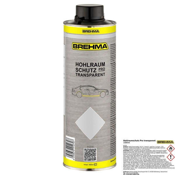 BREHMA Hohlraumschutz Pro transparent Hohlraumversiegelung Hohlraumkonservierung 1L