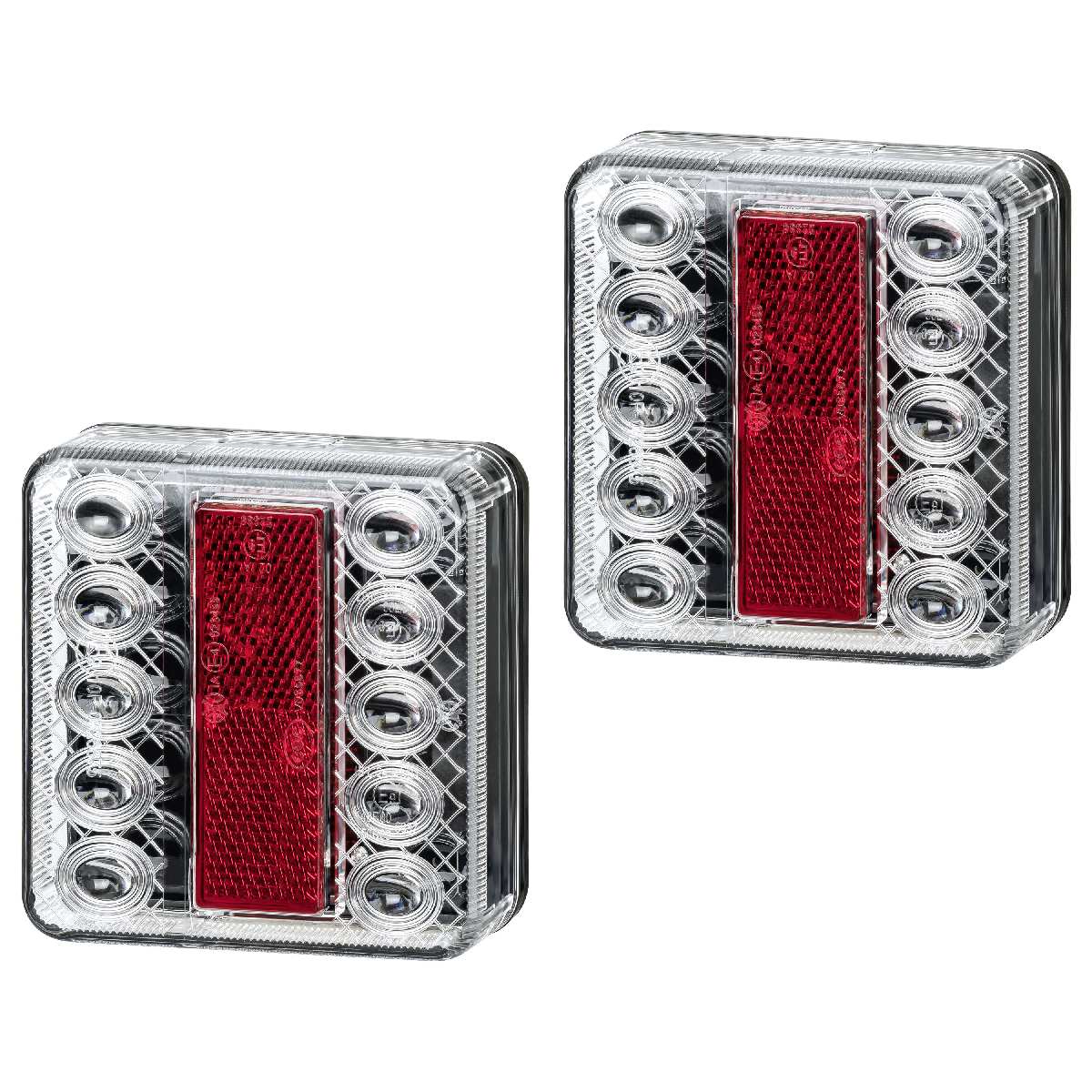 2x LED Rückleuchten Rücklicht 4 Funktionen Bremslicht Blinker 12V Anhänger  klarglas