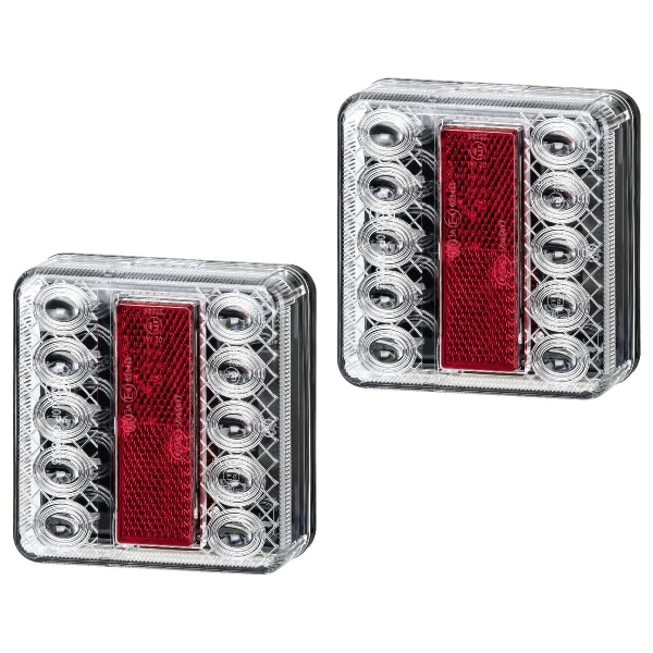 2x LED Rückleuchten Rücklicht 4 Funktionen Bremslicht Blinker 12V Anhänger  klarglas