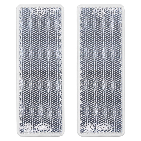 10x Weißer Reflektor weiss für Anhänger 85x31mm mit E-Prüfzeichen selbstklebend