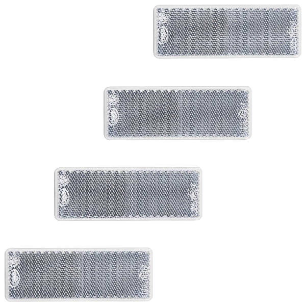 10x Weißer Reflektor weiss für Anhänger 85x31mm mit E-Prüfzeichen selbstklebend