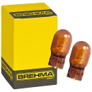 2er Set BREHMA WY21W Orange Glassockel Blinkerlampe 12V 21W WX3x16d T20