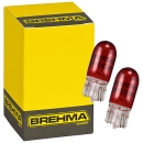 2er Set BREHMA WR5W 12V 5W rote Lampen W2,1x9,5d W5W