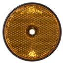 1x Runder Reflektor Gelb/Orange für Anhänger 60mm Befestigungsloch E-Prüfzeichen