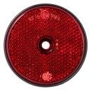 1x Runder Reflektor Rot für Anhänger 60 mm mt Befestigungsloch mit E-Prüfzeichen